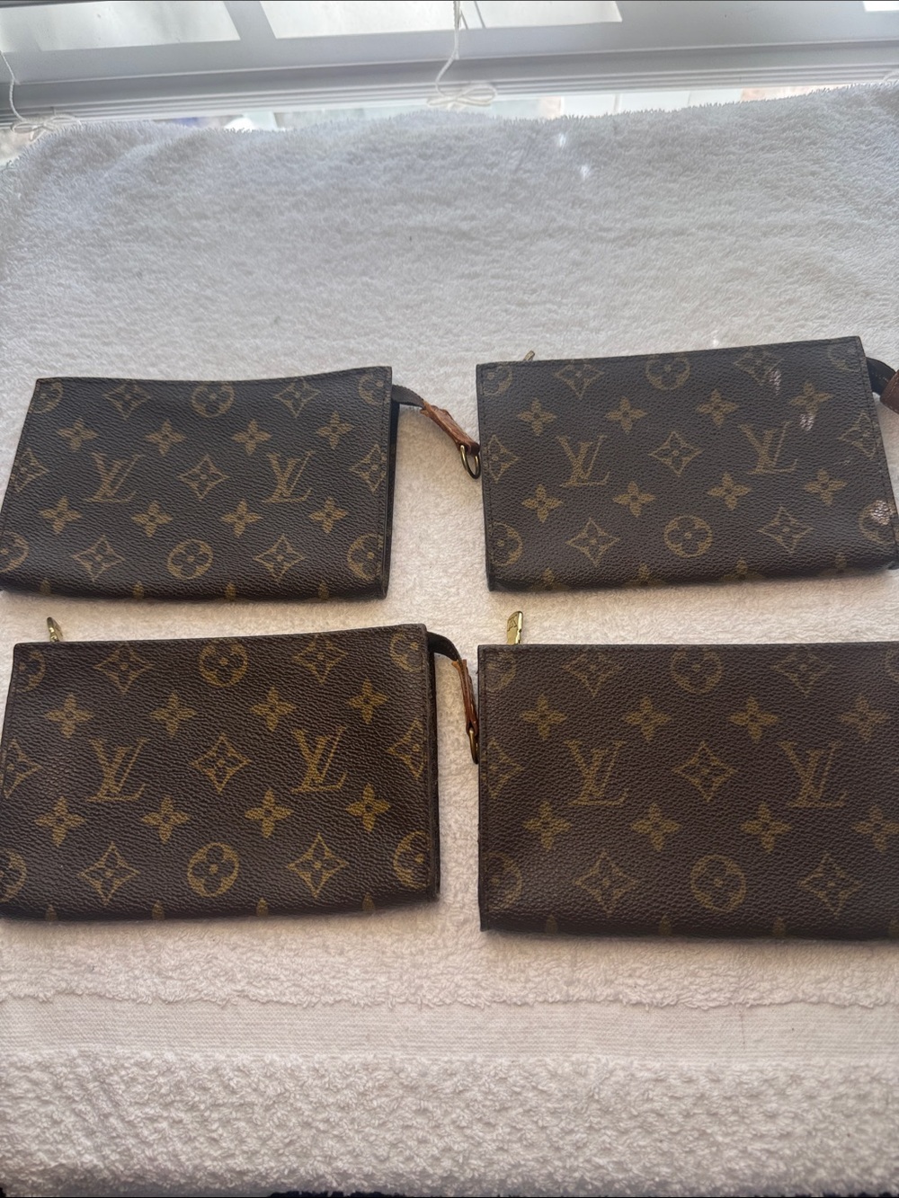 Lot of Four (4) Louis Vuitton Monogram Canvas Accessories Pouch Project Bundle